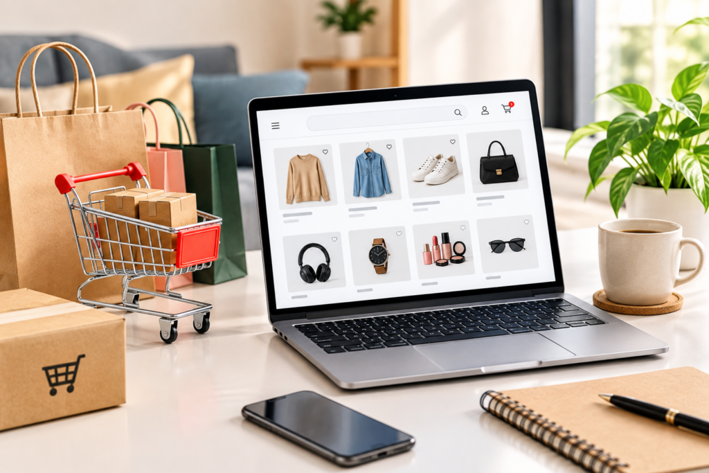 Modern e-commerce shopping workspace